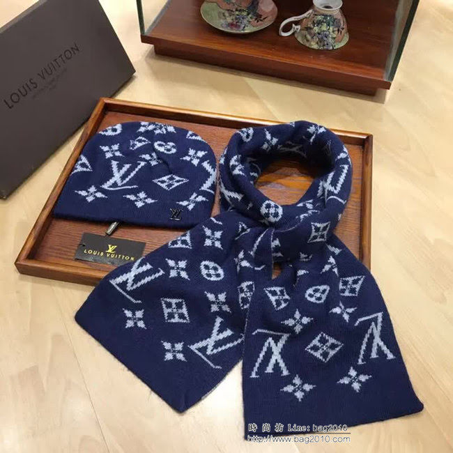 路易威登LV 原單新款 情侶款帽子圍巾套裝 男女同款 LLWJ8033